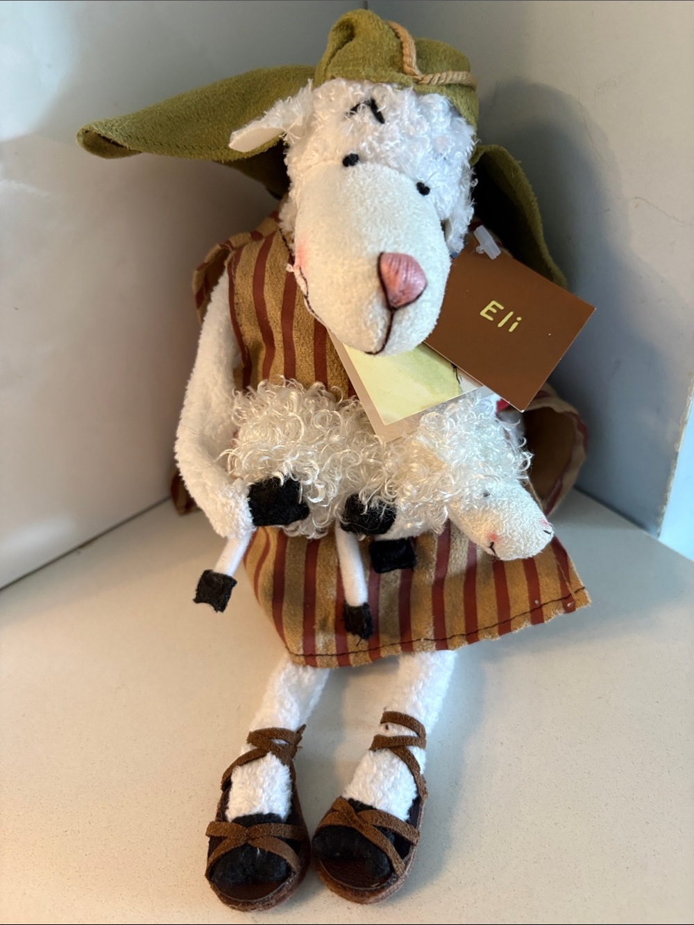 2005 Collectors Ed. Hallnark Really Wooly Eli Plush Sheep Shepherd Nativity Doll